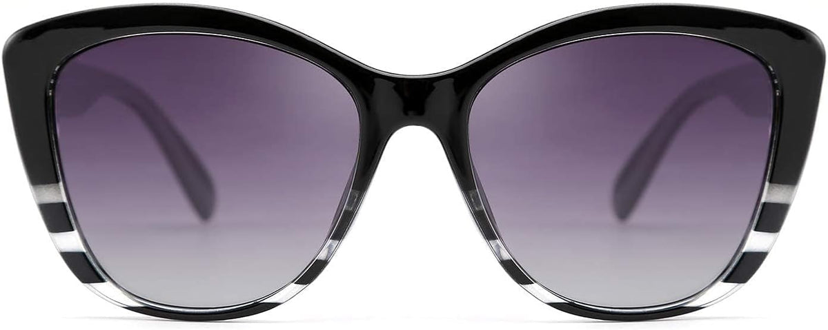 Black Grey Clear / 56 Millimeters | B07MH1R476 | FEISEDY Polarized Vintage Sunglasses American Womens Square Jackie O Cat Eye Sunglasses B2451