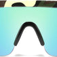 Camouflage Frame Green Mirrored Lens / 56 Millimeters | B07Y1TWYG4 | FEISEDY Oversized Mirror Shield Sport 80s Sunglasses Ski Goggles Flat Top One Piece Futuristic Visor Women Men B2522
