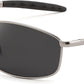 Gun Ash/Grey / 58 Millimeters | B0GLFSNNL7 | FEISEDY Rectangle Polarized Square Sunglasses for Men Women B2444