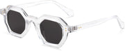 004 - Transparent / 50 Millimeters | B0CSKD27NK | FEISEDY Octagon Sunglasses for Women - Thick Frame Fashion Rectangle Sun Glasses - Summer UV400 Protection