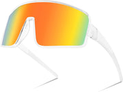 001 Transparent Frame & Red Mirror Lens / 71 Millimeters | B0BYDGCL6C | FEISEDY Sports Sunglasses, Polarized Oversized Shield for Women Men Youth, Baseball Cycling Running Outdoor Visor B2988