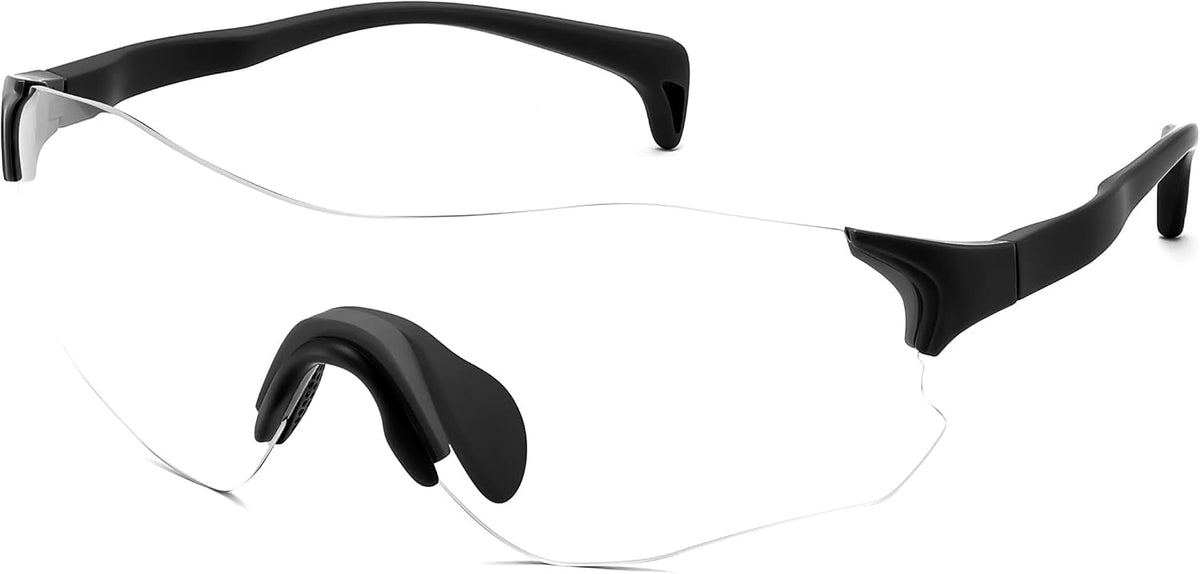Black Frame + Clear Lens / Large | B0H2HJ6F43 | FEISEDY Photochromic Cycling Glasses UV400 for Men Women B0451