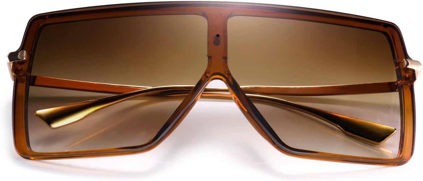 商品图片 2 | B097CVFDZT | FEISEDY Flat Top Oversized Shield Sunglasses Women Men Square Fashion Rimless Shades UV400 B2784