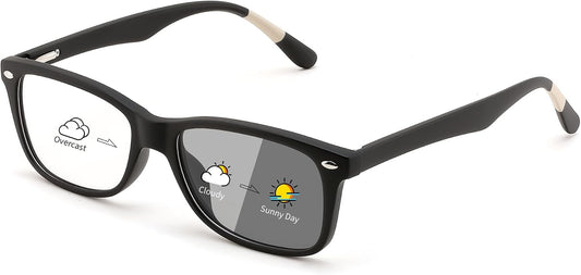 Matte Black / 53 Millimeters | B0GKNCMTFX | FEISEDY Blue Light Blocking Photochromic Glasses UV400 Protection B1264