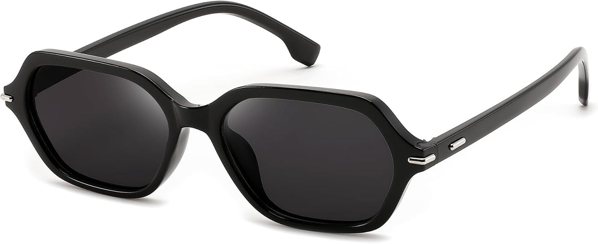 Black Frame Grey Lens / 53 Millimeters | B0HJYGFBMH | FEISEDY Classic Square Sunglasses for Women Men, Retro Trendy Shades B0493