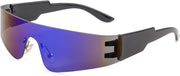 ÉÌƷͼƬ 2 | B0B1V45SXC | FEISEDY Y2K Futuristic Sunglasses Women Men Rimless One Piece Miorred B2927
