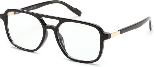Glossy Black / 52 Millimeters | B0DPLTC8K6 | FEISEDY Vintage Square Blue Light Blocking Glasses Women Men 70s Flat Aviator Glasses Computer Anti Glare B0062