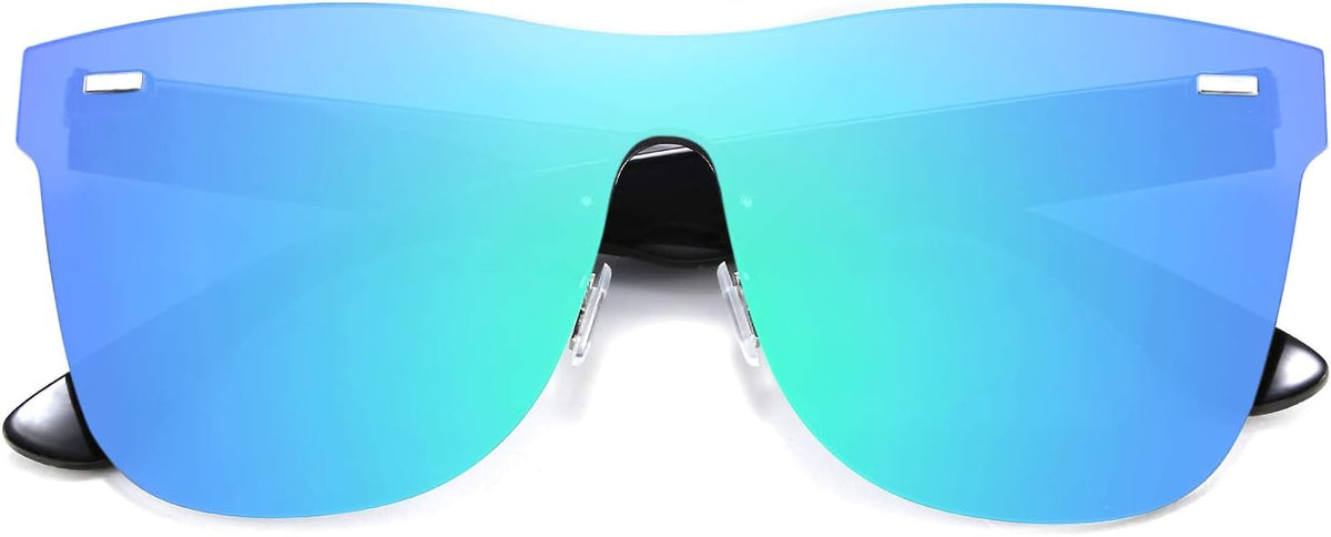 ÉÌƷͼƬ 8 | B08DY1CW9T | FEISEDY Mirrored Rimless Sunglasses One Piece Lens Reflective Sunglasses for Women Men B2647