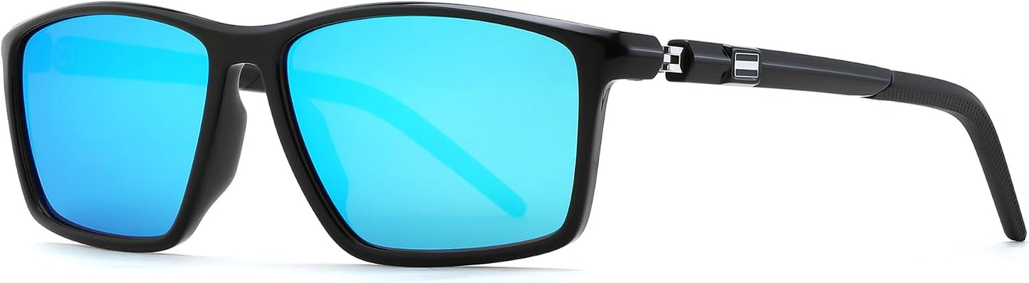 Black/Blue / 55 Millimeters | B0FG2LN1VN | FEISEDY Rectangle Sunglasses Women Men Trendy Classic Sunglasses Fashion Retro Vintage Square Frame Polarized UV400 B0288