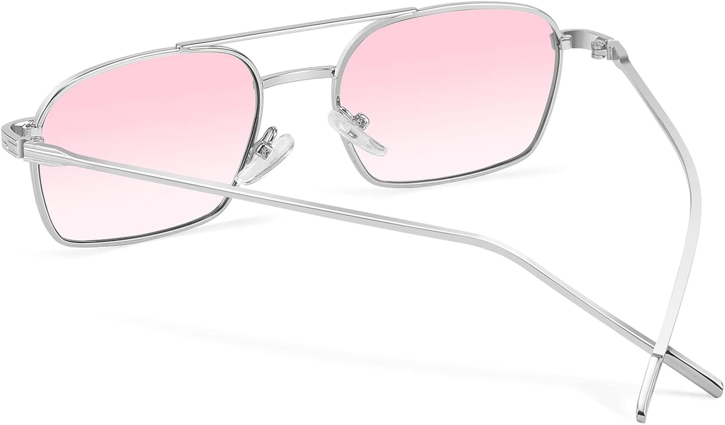 商品图片 35 | B09GKB6G1G | FEISEDY Fashion Square Aviator Sunglasses Women Men Trendy Retro Metal Frame Sun Glasses Candy Color Lens B1036