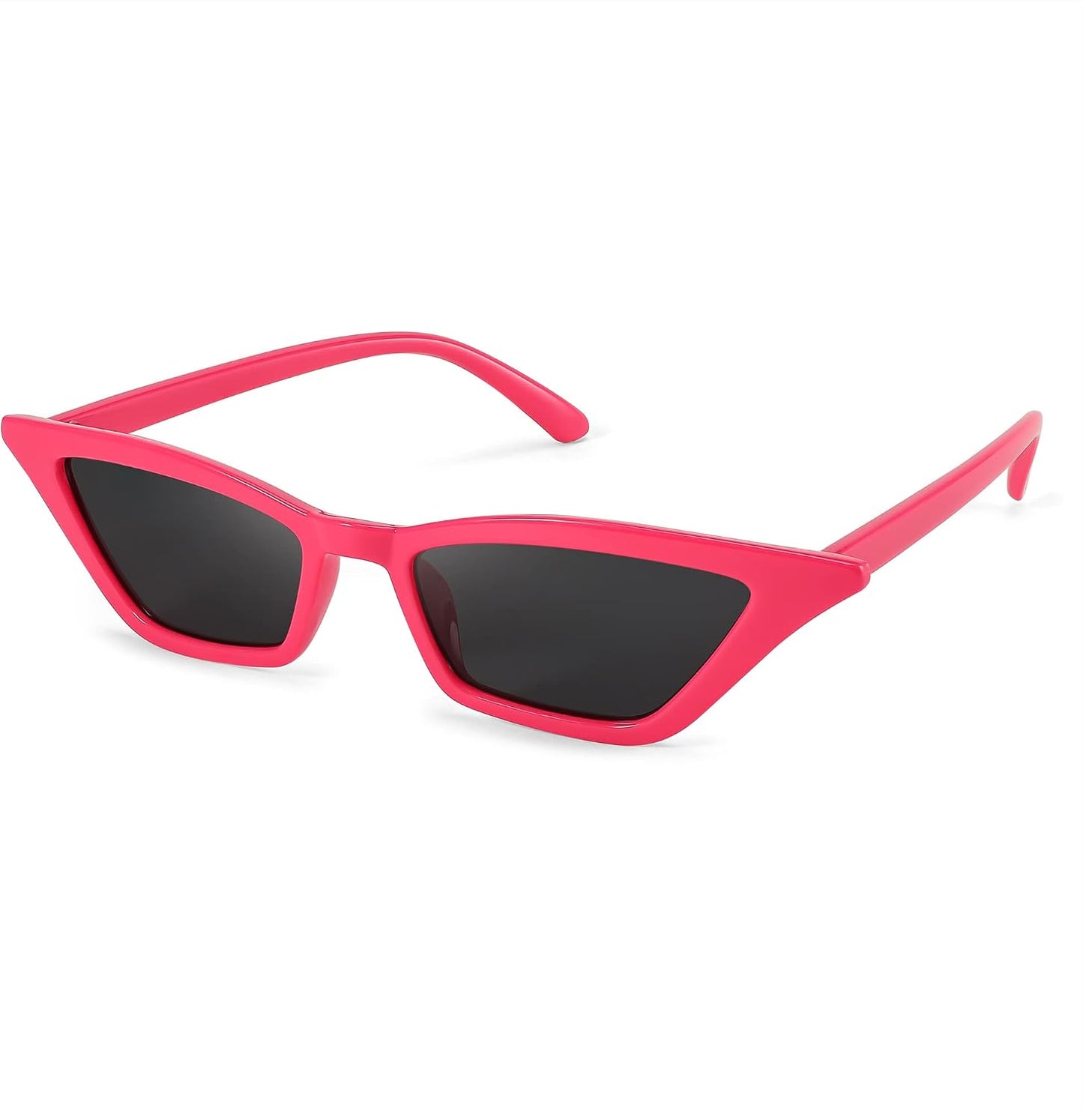 Rose Red / Grey Lens / 53 Millimeters | B0BR5M2HKH | FEISEDY Small Cat Eye Sunglasses Vintage Square Shade Women Eyewear B2291