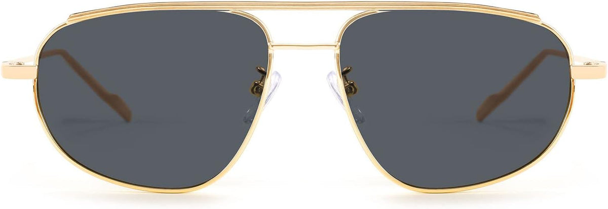 ÉÌƷͼƬ 11 | B09XDVK9DG | FEISEDY Retro Trendy Aviator Sunglasses Women Men 90s Small Vintage Glasses Stylish Gold Metal Oval Sunglasses B2906