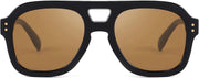 Black Frame & Tea Lens / 53 Millimeters | B09KV419BN | FEISEDY Aviator Sunglasses For Women Men Square Chunky Trendy Eyewear B2846