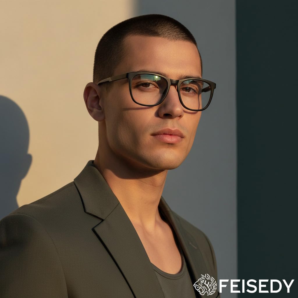 商品图片 19 | B0DGQ43JYV | FEISEDY TR90 Sports Lightweight Blue Light Glasses for Men B0232
