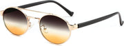 Black/Gradient Brown / 52 Millimeters | B0DRYL5S4T | FEISEDY Classic Trendy Oval Sunglasses Women Men Cute Small Shade Metal Frame Sunnies B0264