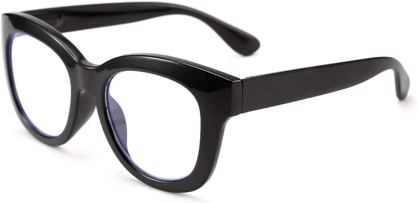 Black / 1.75 x | B082SVGW4V | FEISEDY Retro Reading Glasses Thick Square Big Frame Blue Light Blocking Lens Anti Glare Digital Eyestrain B2534