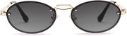 003black/Grey / 55 Millimeters | B0DGPR1NZH | FEISEDY Retro Oval Sunglasses for Women Men Trendy Sun Glasses Classic Metal Shades UV400 Protection B0245