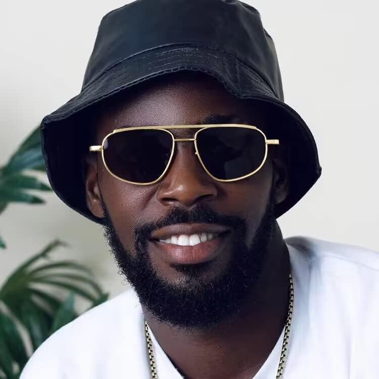 ÉÌƷͼƬ 13 | B09XDVK9DG | FEISEDY Retro Trendy Aviator Sunglasses Women Men 90s Small Vintage Glasses Stylish Gold Metal Oval Sunglasses B2906