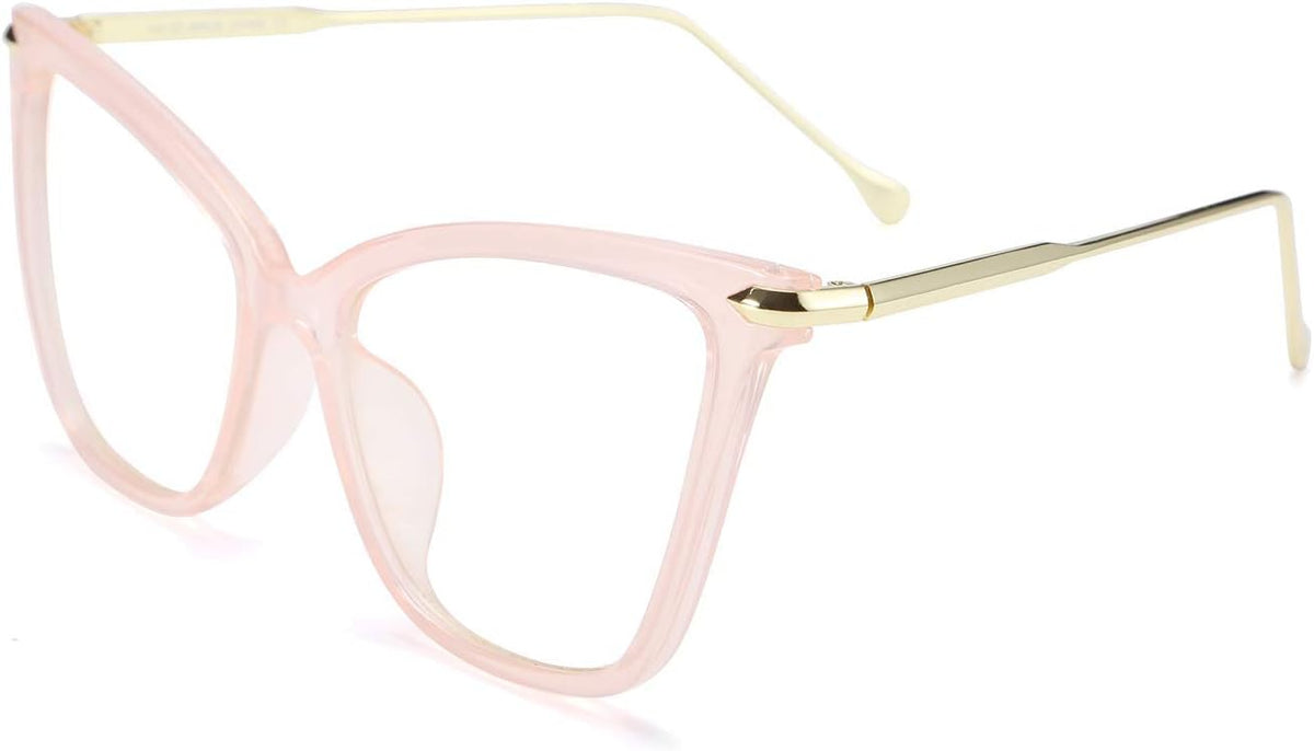 Pink / 53 Millimeters | B07KNNT2GZ | FEISEDY Oversized Cat Eye Glasses Frame with Clear Lenses Eyewear for Women B2460