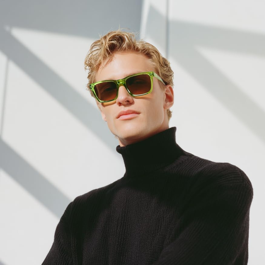 商品图片 16 | B0FHD6DJB5 | FEISEDY Trendy Square Polarized Sunglasses For Men Women Thick Frame B0294