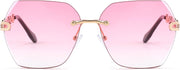 ÉÌƷͼƬ 34 | B083VRLS2Q | FEISEDY Classic Rimless Sunglasses Women Metal Frame Diamond Cutting Lens Sun Glasses B2567