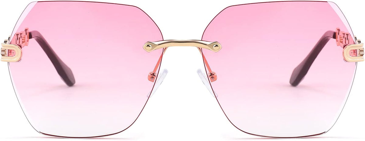 ÉÌƷͼƬ 34 | B083VRLS2Q | FEISEDY Classic Rimless Sunglasses Women Metal Frame Diamond Cutting Lens Sun Glasses B2567
