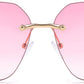 商品图片 34 | B083VRLS2Q | FEISEDY Classic Rimless Sunglasses Women Metal Frame Diamond Cutting Lens Sun Glasses B2567