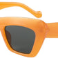Orange / 61 Millimeters | B09TFF6PRM | FEISEDY Retro Square Cat Eye Sunglasses Jelly Colored Women Men 90s B2902