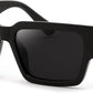 Black/Gray / 56 Millimeters | B0GD61ZKKH | FEISEDY Retro Trendy Rectangle Polarized Sunglasses for Women Men,Classic Narrow Square Sun Glasses B0314