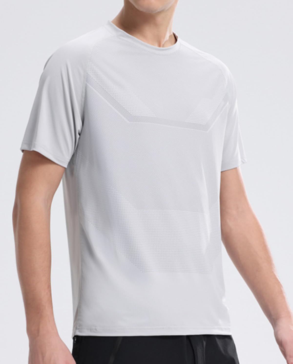 Large / Grey | B0GRYF66ZN | Workout Shirts for Men, Athletic Shirts for Men Quick-Dry with 3D Digital Print, Summer Hiking Shirt for Outdoor Gym Running