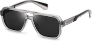Grey / 55 Millimeters | B0GLFWPFKH | FEISEDY Retro Square Aviator Sunglasses for Men Women B0390