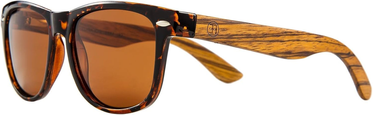 Zebrawood-brown / 55 Millimeters | B07J32VK4D | FEISEDY Polarized Wood Sunglasses Women Men HD UV400 Driving Fishing Golf Sunglasses B2448