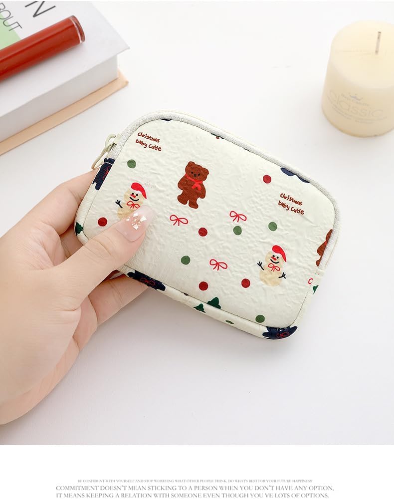 商品图片 7 | B0FLV7YY4L | Cute Wallet for Women Small Pouch Quilted Gift Bag Travel Zipper Organizer for Makeup, Jewelry, Cash, ID Card, Women's Purse Accessory