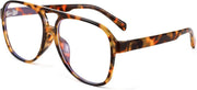 Leopard Frame / 60 Millimeters | B09WZY6VWN | FEISEDY 70s Aviator Glasses Frame Blue Light Blocking Glasses Oversized Square Computer Glasses Women Men B2888