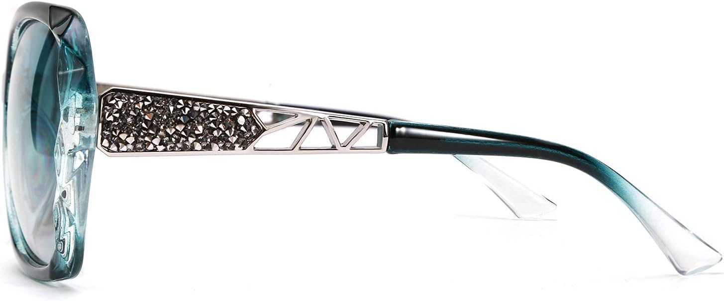 商品图片 115 | B079GT4RXH | FEISEDY Polarized Women Square Sunglasses Sparkling Composite Shiny Frame B2289