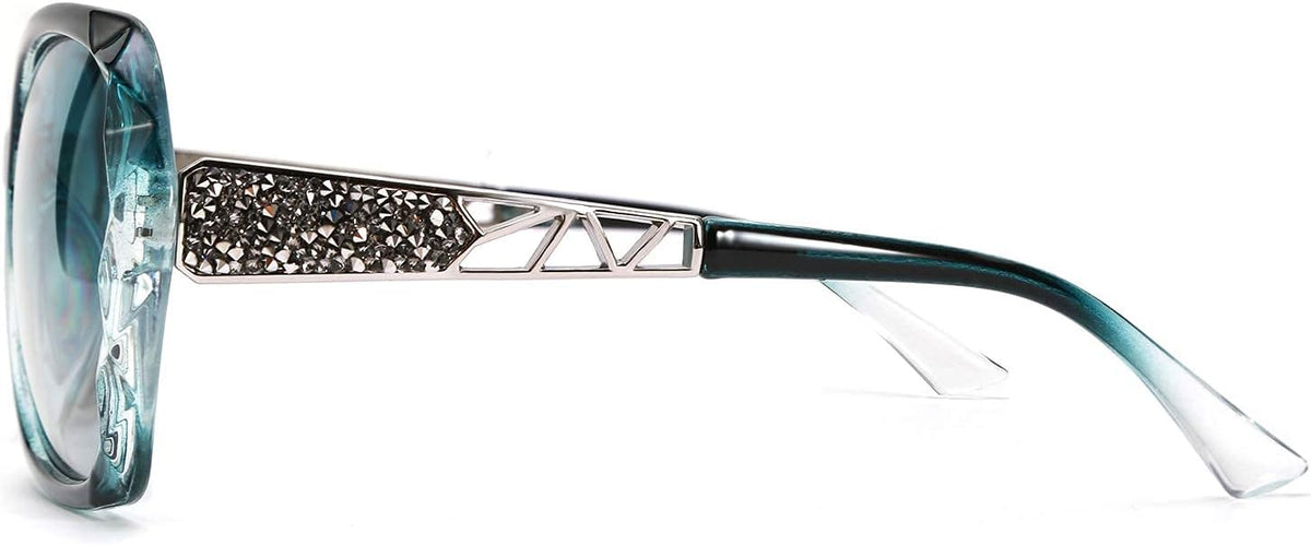 商品图片 115 | B079GT4RXH | FEISEDY Polarized Women Square Sunglasses Sparkling Composite Shiny Frame B2289