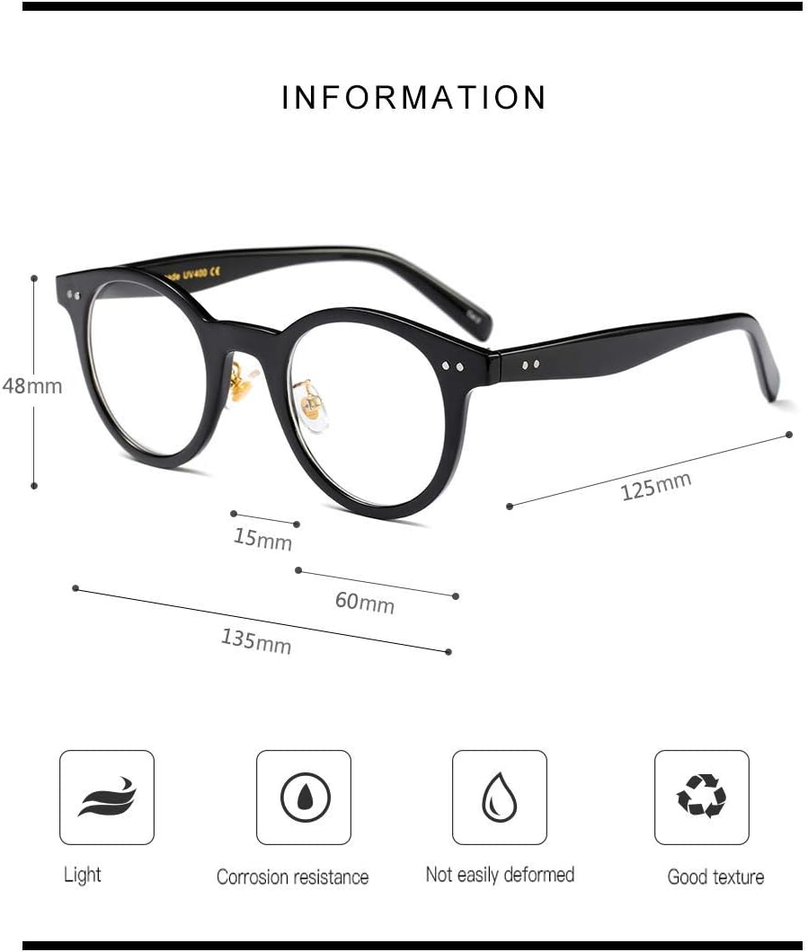 商品图片 5 | B07P38HF4N | FEISEDY Reading Glasses Standard Fit Full Frame Readers Round Glasses for Men and Women B2478