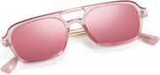 ÉÌƷͼƬ 57 | B0925V3NP4 | FEISEDY Vintage Square 70s Flat Aviator Sunglasses Women Men Metal Design Shades B2752