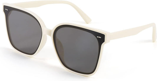 White Frame & Grey Lens / 59 Millimeters | B09M2W6K2K | FEISEDY Women Trendy Oversized Sunglasses Square Cute Vintage Sun Glasses Cateye Men B2795