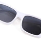 006 Bright White / 51 Millimeters | B08TMF9JWJ | FEISEDY Small Cateye Square Polarized Sunglasses Women Classic Thick Rectangle Frame UV400 Sun Glasses B2736
