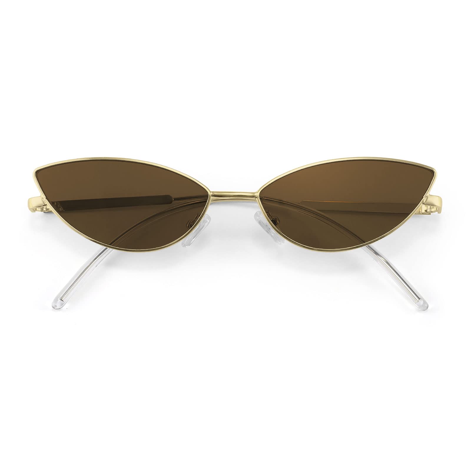 FEISEDY Y2K Sunglasses for women Men Fashion Cateye Designer B2298 | Light Tinted Lens, Retro 2000s Small Petals Shape Shades