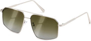 Silver Framed and Gradient Green Lens / 58 Millimeters | B0DY3SR7R2 | FEISEDY Vintage Polarized Aviator Sunglasses Men Women Classic American Gradient Lens UV400 Protection B0273