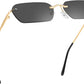 Grey / 55 Millimeters | B08FDMXH3M | FEISEDY Rimless Sunglasses Y2K Retro Small Narrow Rectangle Shades B2643