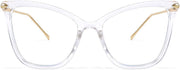 004 Transparent | B085VFNWFR | FEISEDY Oversized Cat Eye Glasses Frame Blue Light Blocking Eyewear for Women B2589