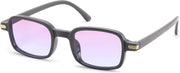 Grey Frame Gradient Purple Lens / 42 Millimeters | B0H1BDPL69 | FEISEDY Trendy Rectangle Sunglasses Womens Mens Narrow Square Shades B0449
