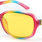 Flashing Multicolor / 60 Millimeters | B09NQV2MLT | FEISEDY Classic Womens Night Glasses Driving Anti Glare Wrap Around Yellow Sunglasses B2548