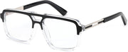 005 Black-transparent Frame / 53 Millimeters | B0D9NGLNSG | FEISEDY Retro Aviator Square Blue Light Glasses for Men Women B0209