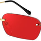 商品图片 58 | B0CY2Q4VW1 | FEISEDY Rimless Sunglasses Y2K Retro Small Narrow Rectangle Shades B2643