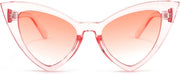 004 Transparent Pink Frame/Pink Gradient Lens / 50 Millimeters | B09SPTMB2B | FEISEDY Retro Cat Eye Sunglasses for Women Fashion Vintage Cateye Sun Glasses B2235