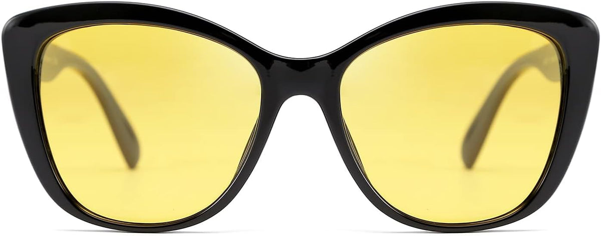 Yellow / 56 Millimeters | B07S7TK9WN | FEISEDY Polarized Vintage Sunglasses American Womens Square Jackie O Cat Eye Sunglasses B2451